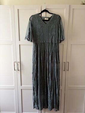 Slate Blue Lace Dress